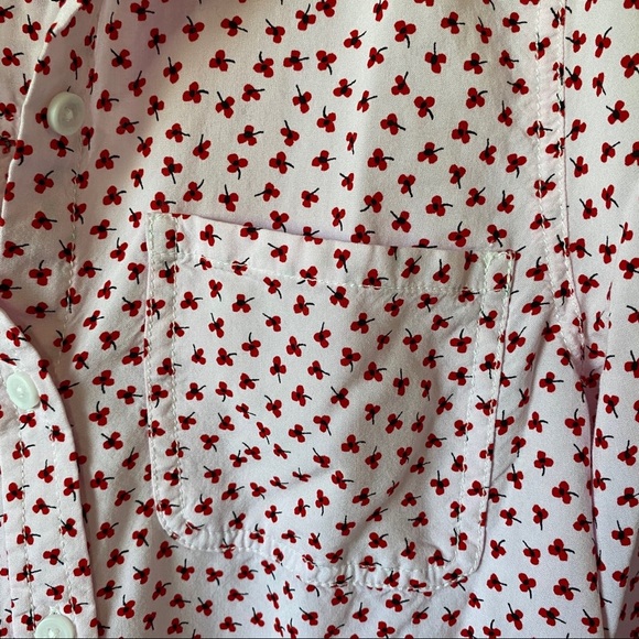 beachlunchlounge Button Down Poppy Shirt Red Sz Small - Picture 5 of 10